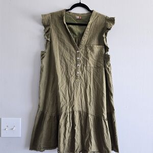 Pilcro Olive Green Mini Dress